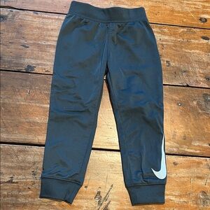 Nike Kids Black Sweatpants with White Swoosh - Size XS (4)